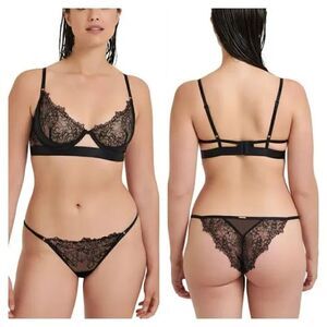 BLUEBELLA NWT 2PC COMBO Alanna Bra/Brief lingerie floral sz large 32DD Victoria’